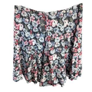 Hollister Ladies Floral Skater Skirt Large Clueless OfficeSiren Schoolgirl
